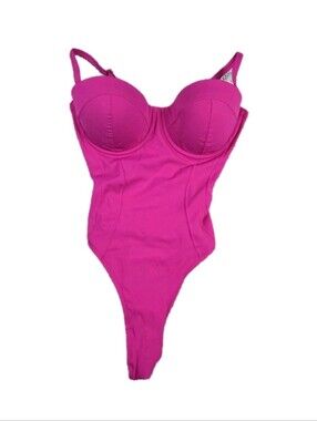 TA3 Hi Cut Lushy One Piece Swimsuit Hot Pink Underwire Corset Size D/DD L RL